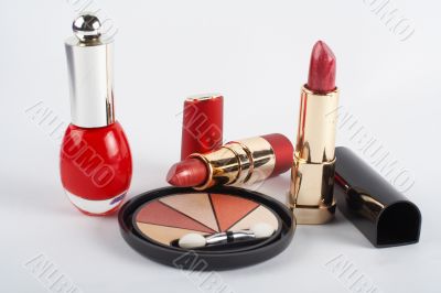 Detail of assortment of makeups.  Macro shot