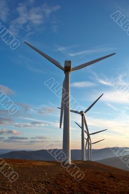 Wind turbines farm