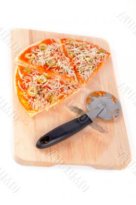Slices of Italian pizza