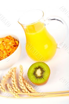 Orange juice and cereals