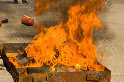  Fire in the pallet. Abstraction