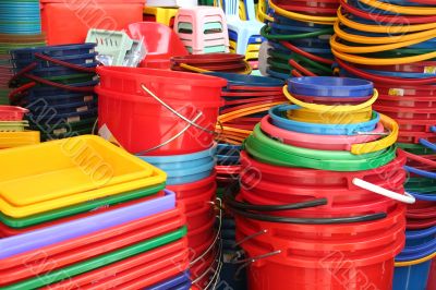 Colorful buckets