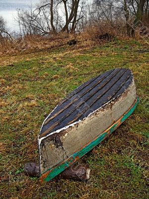 autumn -  boat on coast