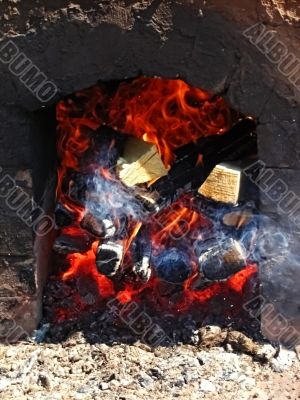 Tree, fire and smoke