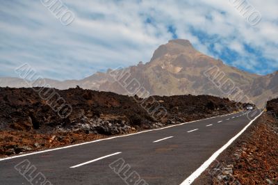 Car in the lonely road