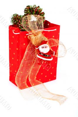 Santa Claus and red bag