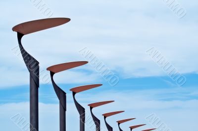 Lampposts on the blue sky
