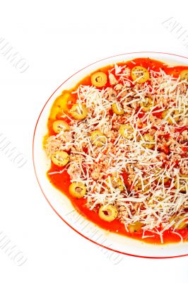 Detail of Italian pizza