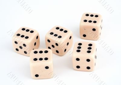 Group five dices isolated