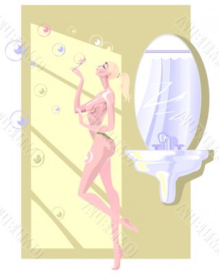 morning in bathroom