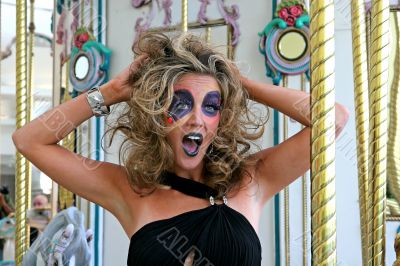 Model with Makeup Screaming