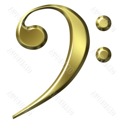 3D Golden Bass Clef