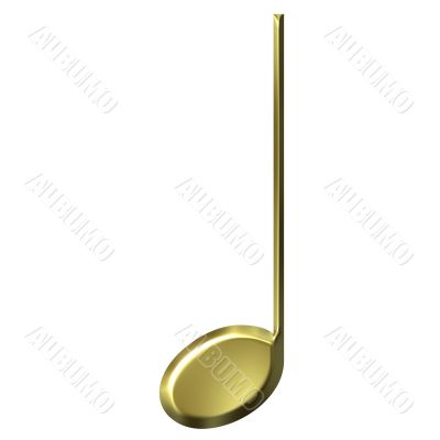 3D Golden Quarter Note