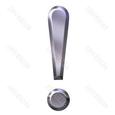 3D silver exclamation mark