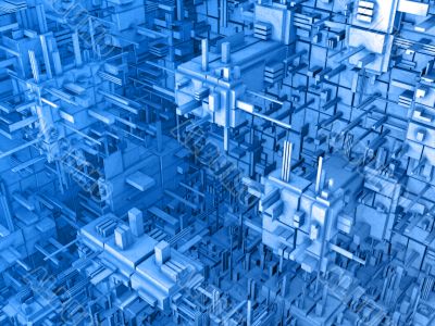 Abstract 3D Background - Blue