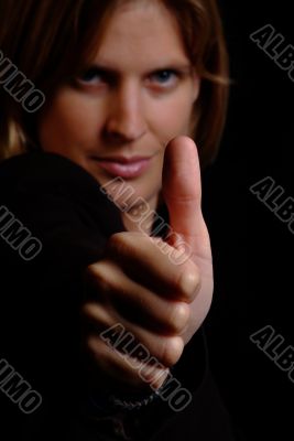 woman and thumb