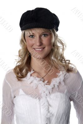 young woman with cap