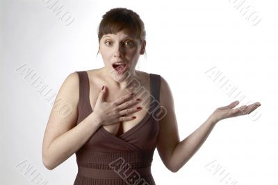 young woman appalled
