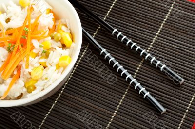 Salad of rice and sticks