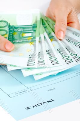 Holding money and invoice