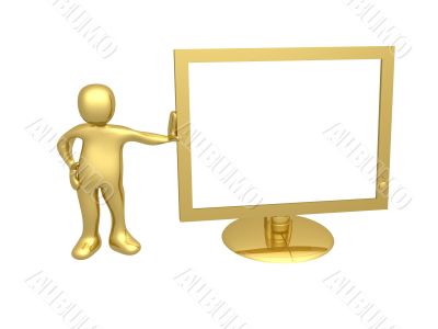 Guy with computer monitor