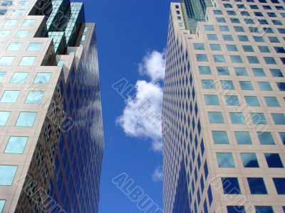 Blue sky and clouds reflection