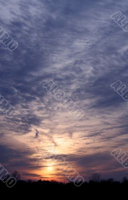 Cloudy Purple Sunset