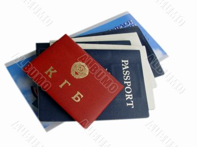 American & Russian Documents isolated