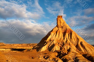 Hill over the blue sky