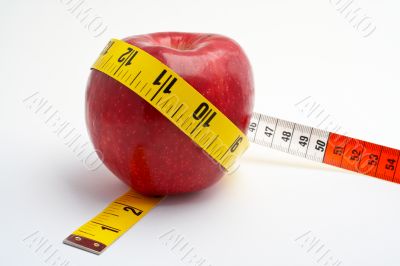 Red Apple with tape measure