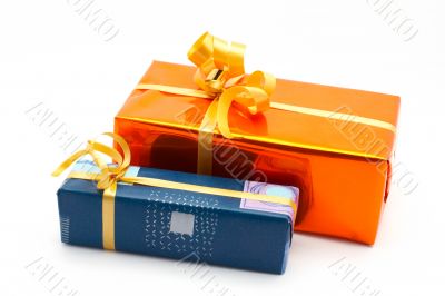 Two gift boxes white background