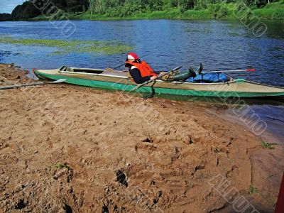 Sleeping in canoe