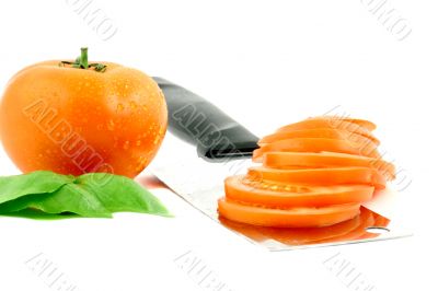 Fresh potatoes with basil