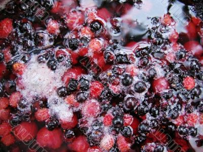 background - compote from forest berries