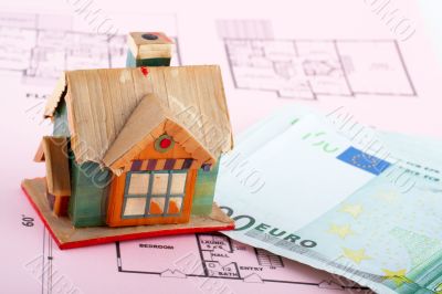 House and euro bills