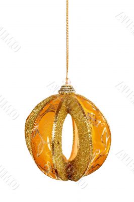 One yellow Christmas ball