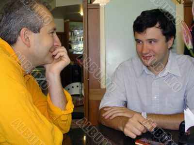 Two man at the restaurant
