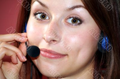 woman with headphone