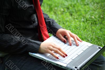 woman with laptop