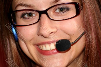 woman with headphone