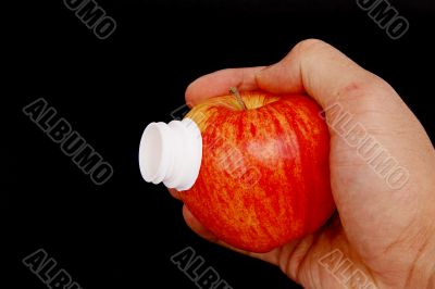 hand and apple drink