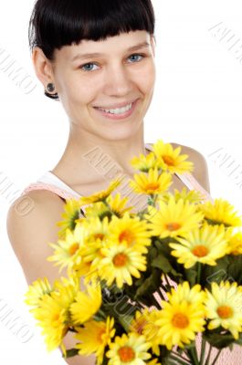 girl with flowers