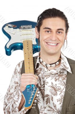 boy with electrical guitar