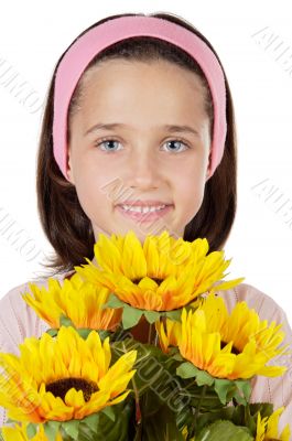 pretty girl with flowers