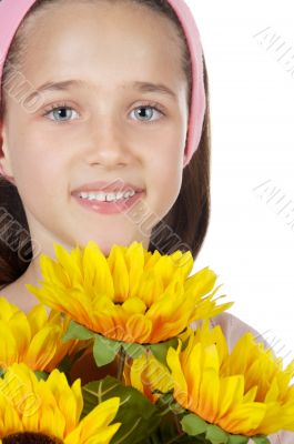 pretty girl with flowers
