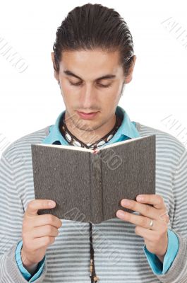 Teen reading a book