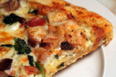 Closeup a Mediterranen Pizza