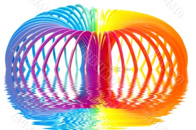 Toy stretched spring