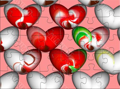 puzzle of hearts
