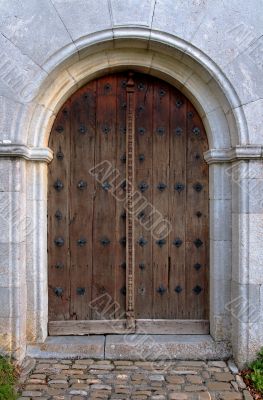 Antique door of chapel
